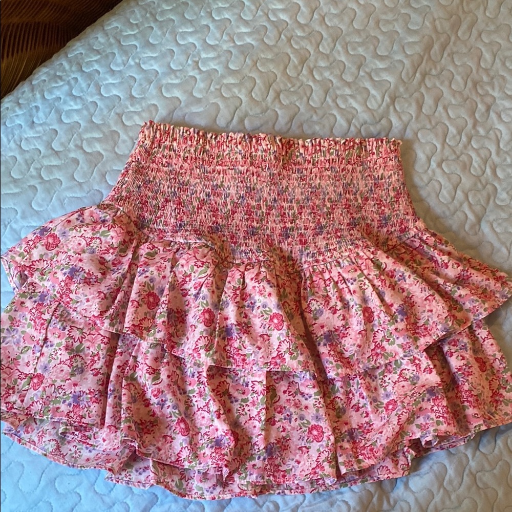Entro Pink Floral Mini Skirt